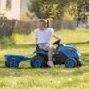 Smoby - Farmer XL Blue Tractor + Trailer - Child Pedal Tractor - Adjustable Seat - Steering Wheel with Horn - Open Hood - 710129 view 4