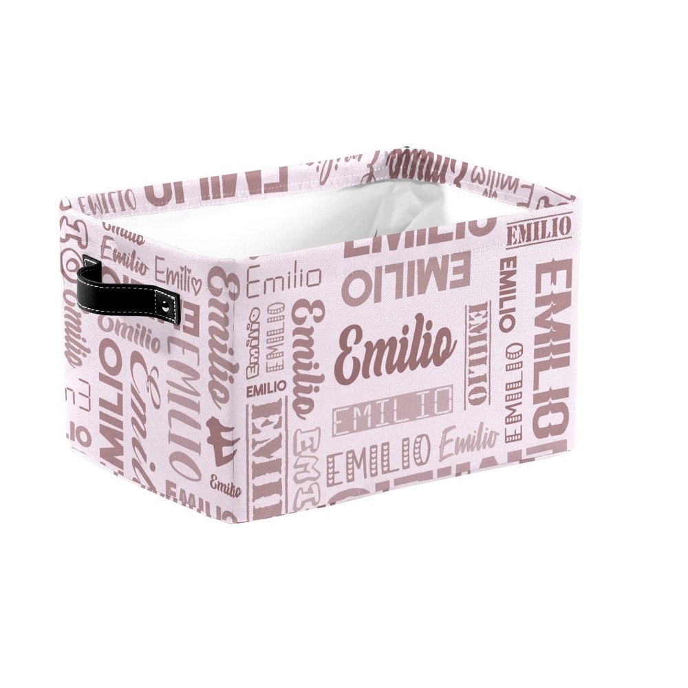 ZAACUSTOM Personalized Toy Box Storage Bins for Boys Girls with Name, Kids Custom Storage Basket Cubes Organizer with Handles, Shelf Closet Storage Baskets Bin Customized Gift, 1 Pack
