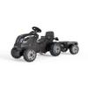 Smoby - Farmer XL Black Tractor + Trailer - Child Pedal Tractor - Adjustable Seat - Steering Wheel with Horn - Open Hood - for Ages 3+ - Made in France view 1