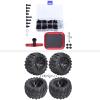 1/10 RC Truck Tires and Wheels Pre-Glued & 352pcs RC Screw Kit w/Screw Tray 17mm Hex Wrench for 1/10 Traxxas Rustler Stampede Redcat Volcano Blackout view 1
