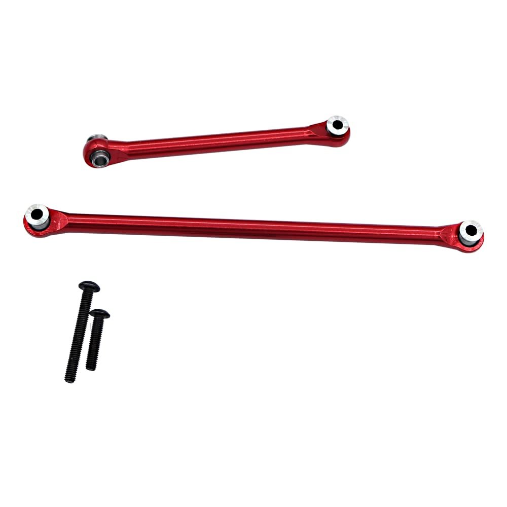 Steering Rod Tie Links for Axial 1/18 UTB18 Capra RC Car, 1 Set Metal Steering Servo Link Turnbuckle Rod Linkage (Red)