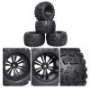 1/10 RC Truck Tires and Wheels Pre-Glued & RC Allen Wrench Drill Bits for 1/10 Traxxas Rustler Stampede Redcat Volcano Blackout view 3