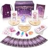 TIRLANO 78 Tarot Cards with Guide Book - Tarot Deck Gift Set with Tarot Cloth, Chakra Stones & Tarot Bag, Purple Tarot Cards Fortune Telling Game Craft Cardboard for Beginners and Expert Readers view 1