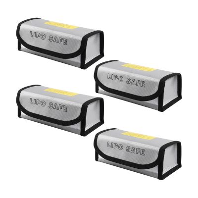 STEPMAX 4pcs Lipo Battery Bag Fireproof ExplosionProof Safe Battery Pouch for Storage185x75x60mm