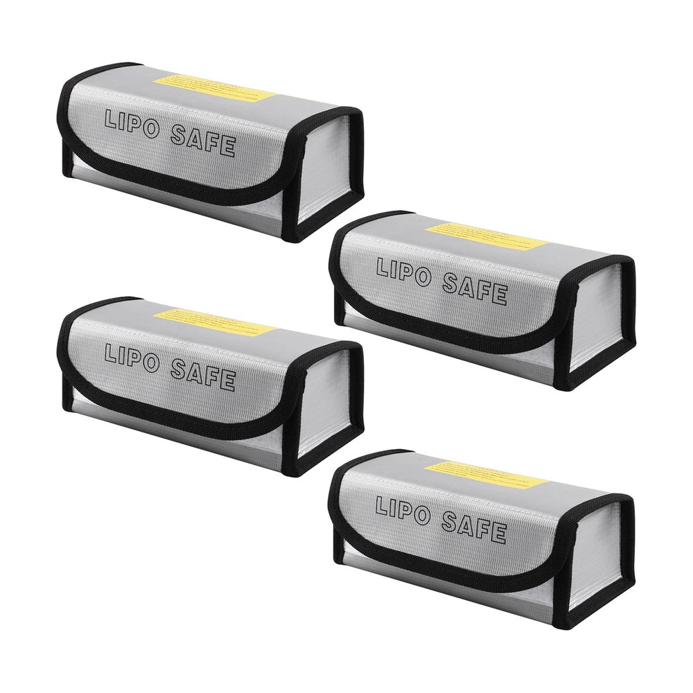 STEPMAX 4pcs Lipo Battery Bag Fireproof ExplosionProof Safe Battery Pouch for Storage185x75x60mm