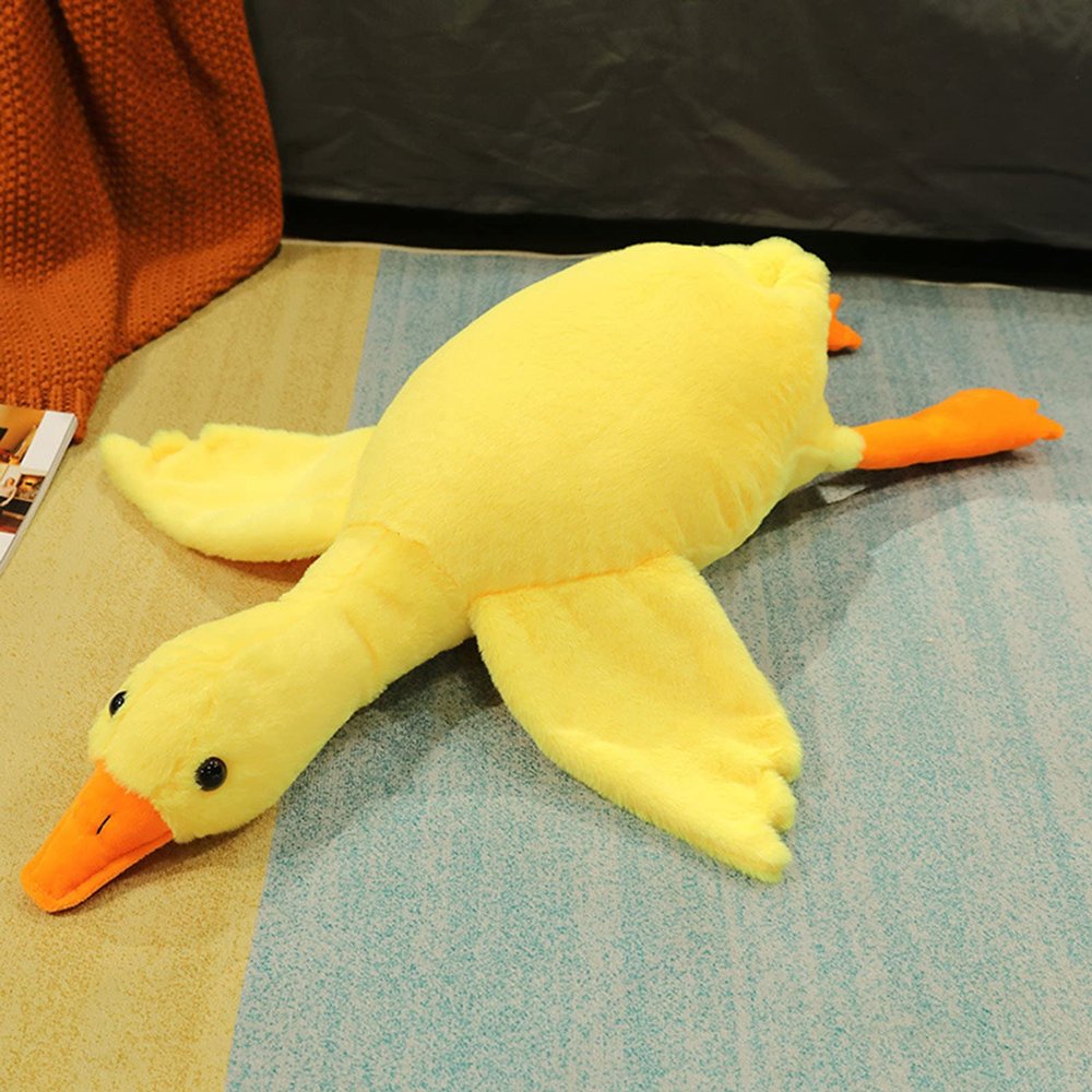 50/90cm Giant Goose Stuffed Animals Plush Toys Soft Pillow Cushion Cute Goose Plush Toy Stuffed Animals Toy Gifts for Kids Adults Yellow 50cm