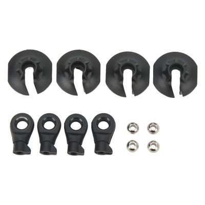 HERCHR Shock Rod End Spring Cup Set, Plastic Heavy Duty RC Shock Rod End Ball Head Accessories for 1/7 1/8 RC Cars Upgrade Parts(Black)