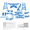 HERCHR Metal Aluminum Front Rear Upper Lower Suspension Arm with Steering Hub Carrier Set for RC 1/10 TRAXXAS Slash 2WD Car Upgrade Parts(Blue) view 1