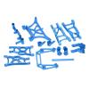 HERCHR Metal Aluminum Front Rear Upper Lower Suspension Arm with Steering Hub Carrier Set for RC 1/10 TRAXXAS Slash 2WD Car Upgrade Parts(Blue) view 3