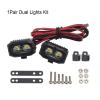 AMOGOT RC Crawler Bright Headlight Bumper Lights RC Car LED Roof Light 5050 Square Spotlight Kit for 1/10 RC Car TRX4 SCX10 90046 Wraith RR10 Redcat D90 Single Dual Light view 2