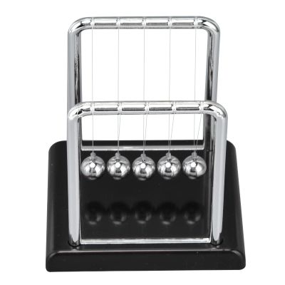 Pissente Balance Pendulum Ball, Newtons Balance Metal Pendulum Balls Office Games Desktop Decoration Toy Games Accessories for Home Office Table(Black Bottom)