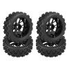 HERCHR Pack of 4 Buggy Rubber Tires 12MM Off-Road Wheels Rubber RC Car Tires & Wheel Rims for RC 1:10 Cars RC Car Wheels 12mm RC Tire Replacement(Black) view 1
