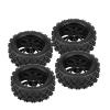 HERCHR Pack of 4 Buggy Rubber Tires 12MM Off-Road Wheels Rubber RC Car Tires & Wheel Rims for RC 1:10 Cars RC Car Wheels 12mm RC Tire Replacement(Black) view 2