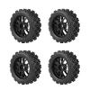 HERCHR Pack of 4 Buggy Rubber Tires 12MM Off-Road Wheels Rubber RC Car Tires & Wheel Rims for RC 1:10 Cars RC Car Wheels 12mm RC Tire Replacement(Black) view 4