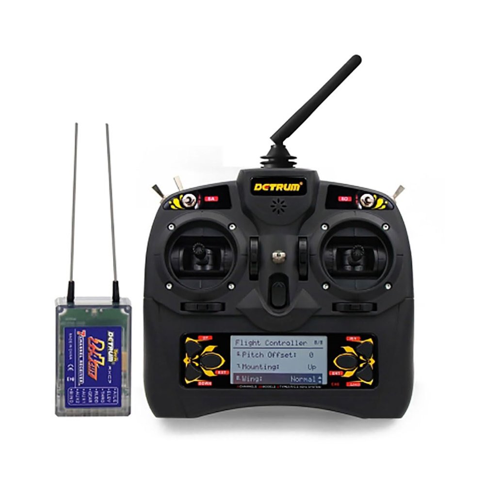 Dynam Detrum GAVIN-6C Transmitter with RXC7 Receiver for RC Airplane Helicopter Multi-Copter Drone (Mode 1 (Right Hand Throttle))
