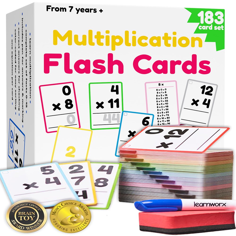 Multiplication Flash Cards 3rd Grade | 183 Math Flash Cards & Times Table Chart, Tablas De Multiplicar para Nios, Times Table Flash Cards & Games, Math Facts Flash Cards | All Facts 0-12