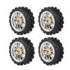 HERCHR RC Car Tires, 4pcs Set Racing Off Road Vehicle Tires Rubber Tyre Wheel Rim for RC 1:10 Car Part(Golden) view 3