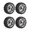 HERCHR RC Car Tires, 4pcs Set Racing Off Road Vehicle Tires Rubber Tyre Wheel Rim for RC 1:10 Car Part(Golden) view 4