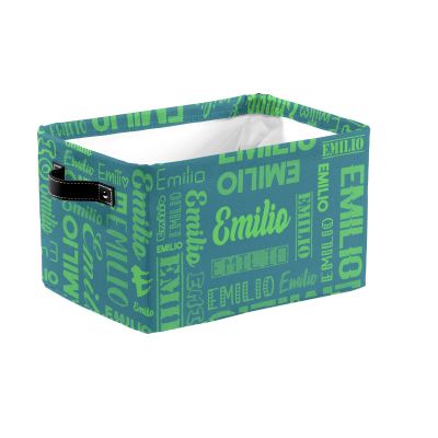 ZAACUSTOM Personalized Toy Box Storage Bins for Boys Girls with Name, Kids Custom Storage Basket Cubes Organizer with Handles, Shelf Closet Storage Baskets Bin Customized Gift, 1 Pack