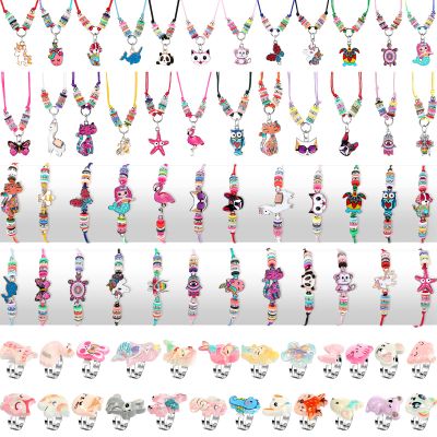 Sherr 72 Pcs Childrens Jewelry Bulk Valentine Exchange Gifts Little Girls Jewelry for Dress up Toddler 4-6 6-8, Adjustable Unicorn Valentines Necklaces for Classroom Gifts Prize Birthday Party Favor