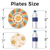 98 Pcs Groovy Birthday Tableware Set Retro Daisies Flowers Theme Party Decorations Paper Plates Napkins Forks for Wedding Birthday Baby Bridal Shower Tableware Kit Party Favor 24 Guests view 2