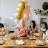 98 Pcs Groovy Birthday Tableware Set Retro Daisies Flowers Theme Party Decorations Paper Plates Napkins Forks for Wedding Birthday Baby Bridal Shower Tableware Kit Party Favor 24 Guests view 4