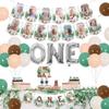 One Happy Camper Birthday Decorations for Kids Green Balloon Garland One Happy Camper Photo Banner Cake Topper 1st Forest Camping Birthday Backdrop Adventure Lets Go Camping Party 1st Supplies view 2