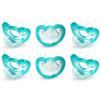 RaZbaby Jollypop Pacifier for Newborns & Up, USA Made, Natural Shaped Orthodontic Binky, Lovingly Shared in NICUs & Hospitals Worldwide, Medical-Grade 100% BPA-Free - 0-3 Months, 6 Pack - Teal view 1