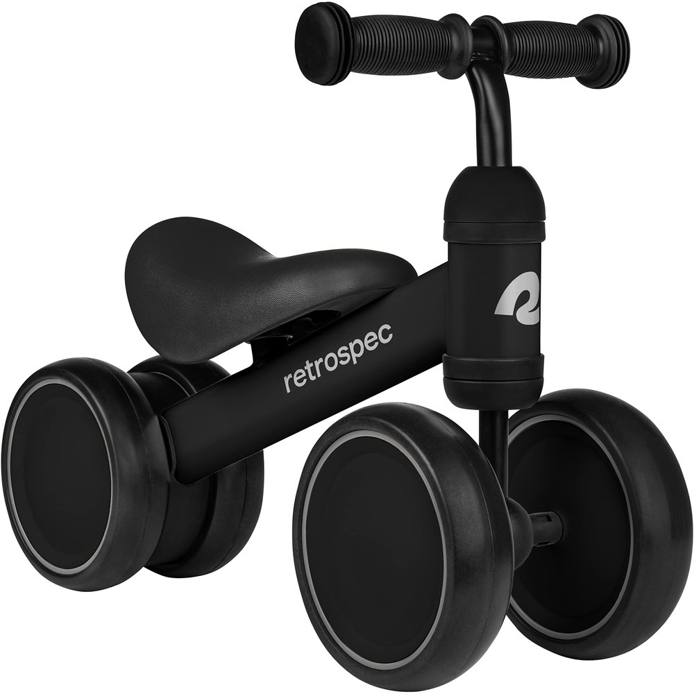 Retrospec Cricket Baby Walker Balance Bike with 4 Wheels for Ages 12-24 Months - Baby Toys & Toddler Toys for 1 Year Olds - Ride On Bicycle - Boys & Girls