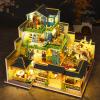 Spilay Dollhouse DIY Miniature Wooden Furniture Kit,Mini Handmade Big Castle Model with Dust Cover & Music Box,with dust Cover 1:24 Scale Creative Doll House for Adult Gift view 2