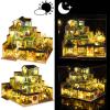 Spilay Dollhouse DIY Miniature Wooden Furniture Kit,Mini Handmade Big Castle Model with Dust Cover & Music Box,with dust Cover 1:24 Scale Creative Doll House for Adult Gift view 3