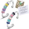 Skyfun 2 pcs Anxiety Ring Set to My Daughter Colorful Beads Spinner Adjustable FidgetJewelry Gift for Daughter Stainless Steel Anxiety Ring for Daughter with Box and Card Valentine's Day Gifts view 1