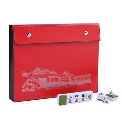 TWBTC 34MM Chinese Green Medium Mahjong Sets 144+2 Melamine Tiles 1.3" Tile with Portable Carrying Box Complete Mahjong Game Set - ()