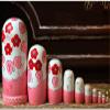 HRTC Handmade Matryoshka 10pcs Russian Nesting Dolls Red Flower with Butterfly Handmade Wood Stacking Nested Set Matryoshka Collectible Dolls Toy Set Surprise Gift view 2