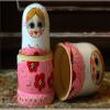 HRTC Handmade Matryoshka 10pcs Russian Nesting Dolls Red Flower with Butterfly Handmade Wood Stacking Nested Set Matryoshka Collectible Dolls Toy Set Surprise Gift view 3
