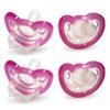 RaZbaby Jollypop Pacifier for Newborns & Up, USA Made, Natural Shaped Orthodontic Binky, Lovingly Shared in NICUs & Hospitals Worldwide, Medical-Grade 100% BPA-Free - 0-3 Months, 4 Pack - Pink view 1