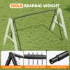 Hapfan 500lb Heavy Duty Metal Swing Sets for Backyard with Saucer Swing, Kids Triple Outdoor Swingset, Easy to Assemble view 2