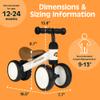 Retrospec Cricket Baby Walker Balance Bike with 4 Wheels for Ages 12-24 Months - Baby Toys & Toddler Toys for 1 Year Olds - Ride On Bicycle - Boys & Girls view 4