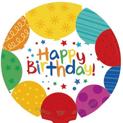 18" Happy Birthday Mylar Balloons - Pack of 10