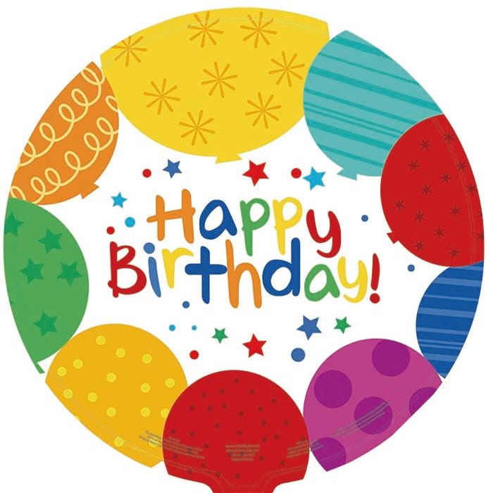 18" Happy Birthday Mylar Balloons - Pack of 10