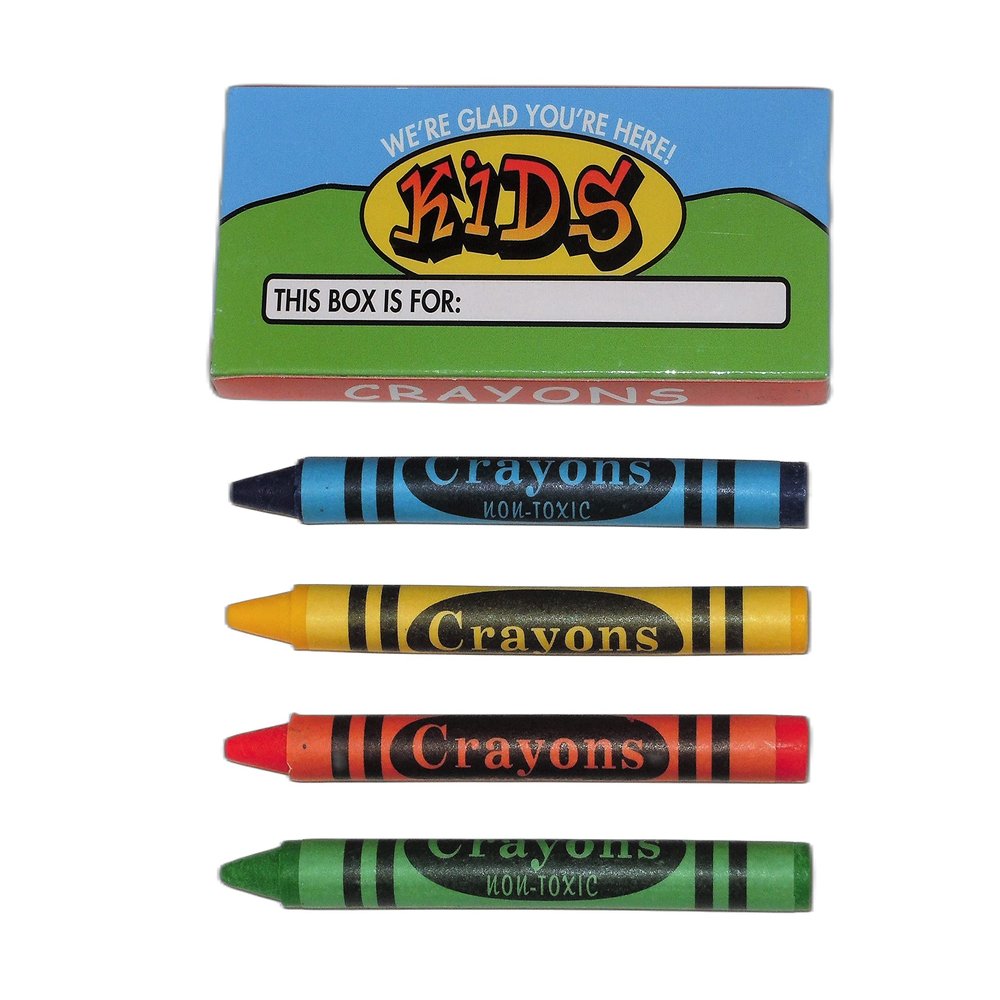 Crayons (1000 Boxes), 4 Colors per Box, 4000 Crayons Total