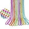 GiftExpress 12 pack Mardi Gras Beads Necklace, Metallic Assorted Neon Color Disco Ball Beaded Necklace, Mardi Gras Throws, Party Beads Costume Necklaces view 1