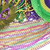 GiftExpress 12 pack Mardi Gras Beads Necklace, Metallic Assorted Neon Color Disco Ball Beaded Necklace, Mardi Gras Throws, Party Beads Costume Necklaces view 4
