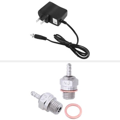HobbyPark RC Glow Plug Replace OS #8 & Glow Plug Igniter Charger US Plug