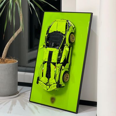 iLuane Display Wallboard for 42115 Building Set, Adult Collectibles Wall Mount, Home or Office Dcor (No Car Included)