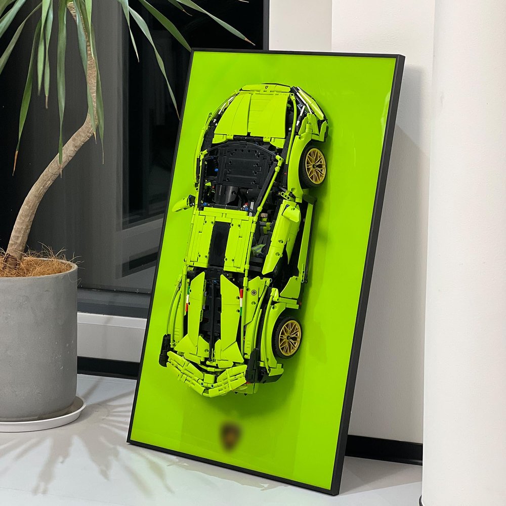 iLuane Display Wallboard for 42115 Building Set, Adult Collectibles Wall Mount, Home or Office Dcor (No Car Included)