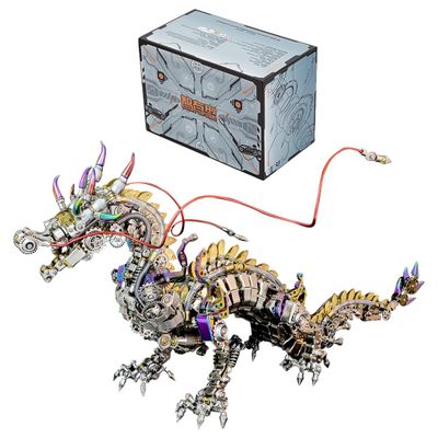 KAROYD 3D Steampunk Metal Mechanical Worshipful Dragon Model, 3D Metal Puzzle DIY Craft Kit for Adults Stress Relief, Great Gifts for Teens and Adults, 2030PCS