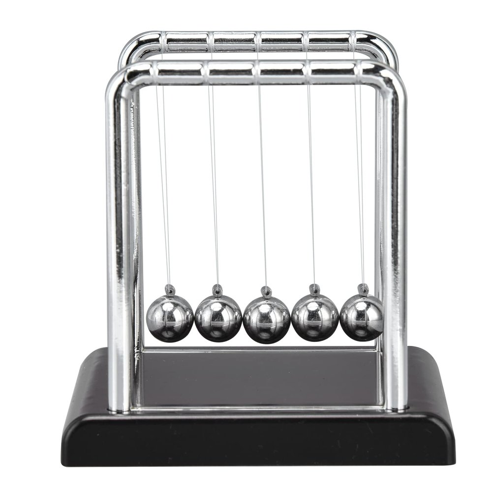 Balance Pendulum Ball, Classic 5 Beads Newtons Balance Balls Funny Science Physics Gadget Metal Home Office Games Desktop Decoration Toy Games Accessories for Stress Relief