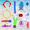 Woplagyreat 40 Pack Summer Pool Diving Toys for Kids Ages 3-12, Fun Swimming Games Sinking Toy Set, Underwater Gifts with Storage Bag Include Gems Shark Rings Sea Animals for Boys Girls view 2