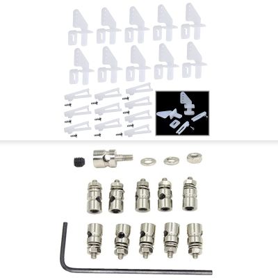HobbyPark RC Plane Pushrod Connector Linkage Stoppers D1.3mm & Micro Control Horns 20x11mm 4 Holes w/Pin